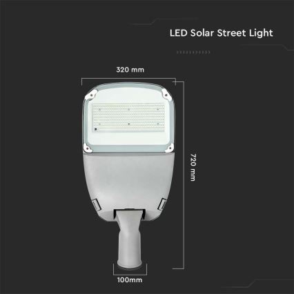 LED Prigušiva solarna ulična svjetiljka SAMSUNG CHIP LED/50W/6,4V 6000K IP65 30000 mAh + daljinski upravljač