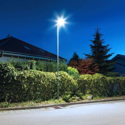 LED Prigušiva solarna ulična svjetiljka sa senzorom KERS LED/300W/3,2V 6500K 8000 mAh IP65 siva + daljinski upravljač