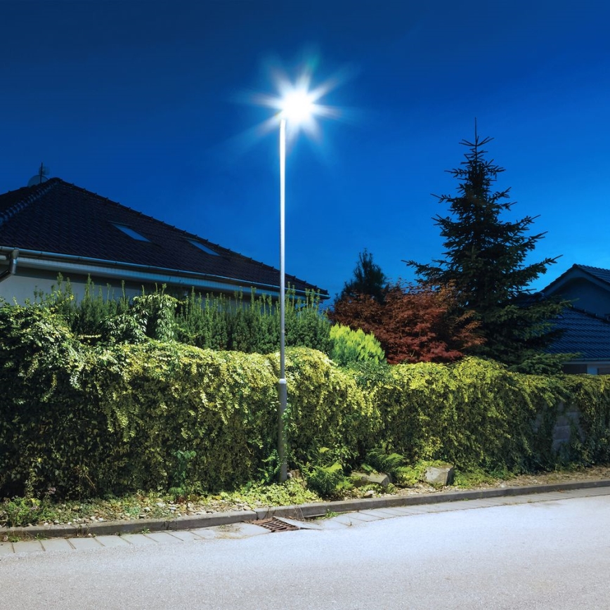 LED Prigušiva solarna ulična svjetiljka sa senzorom KERS LED/300W/3,2V 6500K 8000 mAh IP65 siva + daljinski upravljač