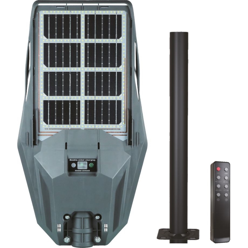 LED Prigušiva solarna ulična svjetiljka sa senzorom KERS LED/300W/3,2V 6500K 8000 mAh IP65 siva + daljinski upravljač