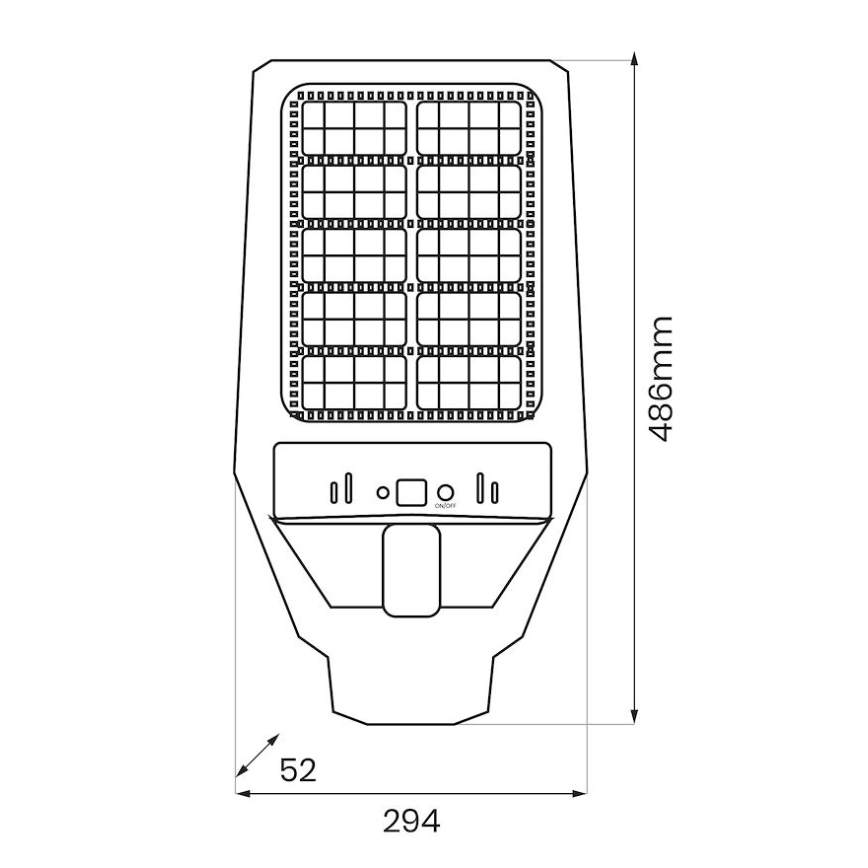 LED Prigušiva solarna ulična svjetiljka sa senzorom KERS LED/300W/3,2V 6500K 8000 mAh IP65 siva + daljinski upravljač