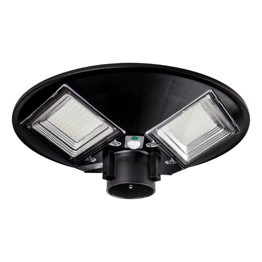 LED Prigušiva solarna ulična svjetiljka sa senzorom LED/15W/6V 11000 mAh 6500K IP65 crna + daljinski upravljač