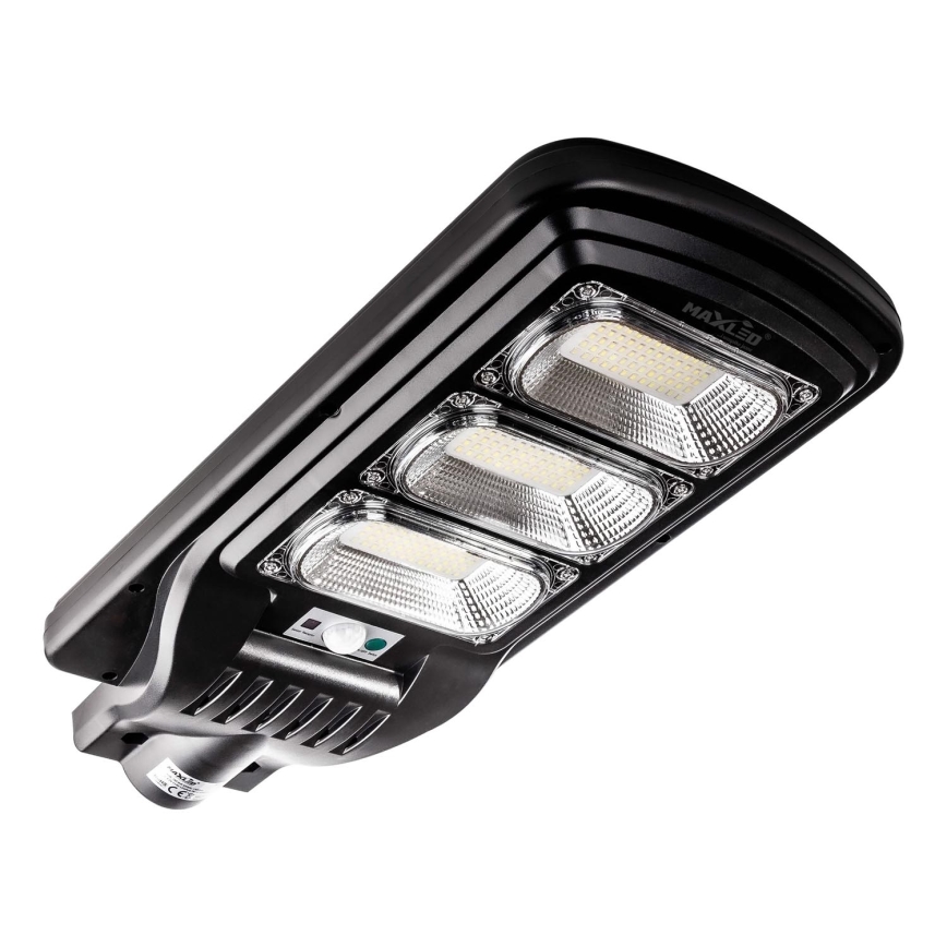 LED Prigušiva solarna ulična svjetiljka sa senzorom LED/180W/6V 6500K IP65 crna + daljinski upravljač