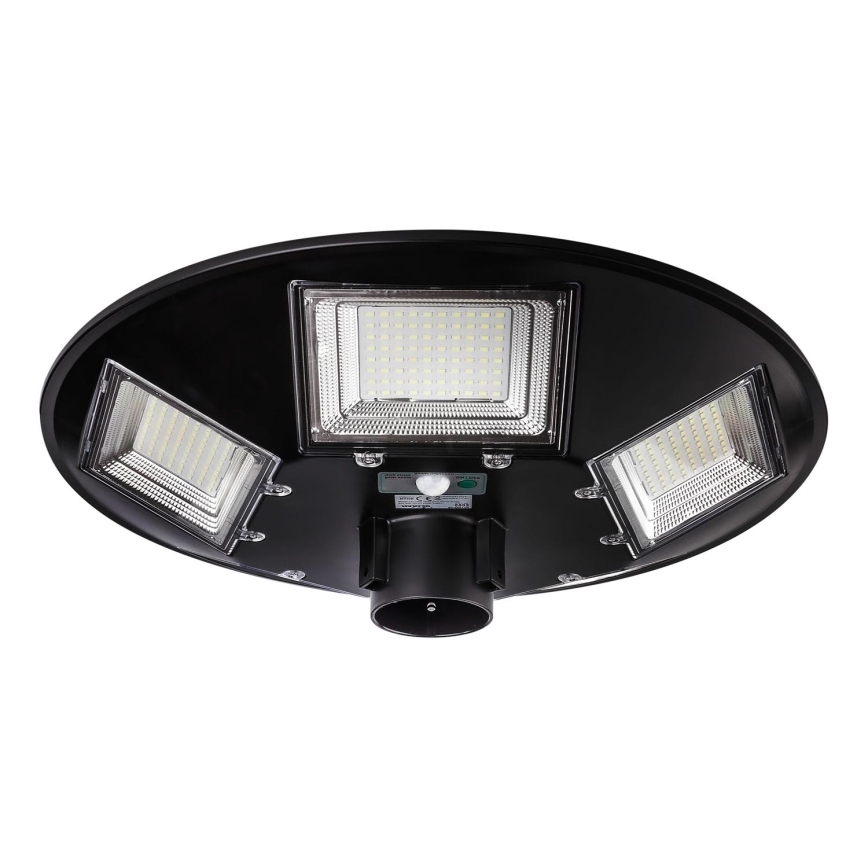 LED Prigušiva solarna ulična svjetiljka sa senzorom LED/22W/6V 18000 mAh 6500K IP65 crna + daljinski upravljač