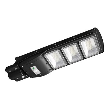 LED Prigušiva solarna ulična svjetiljka sa senzorom pokreta i dana/noći LED/12W/3,2V 6000K IP65 10000 mAh crna + daljinski upravljač