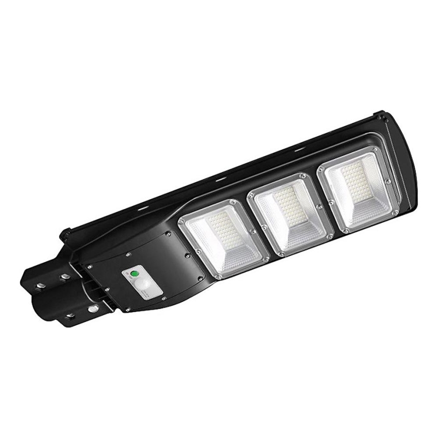 LED Prigušiva solarna ulična svjetiljka sa senzorom pokreta i dana/noći LED/12W/3,2V 6000K IP65 10000 mAh crna + daljinski upravljač