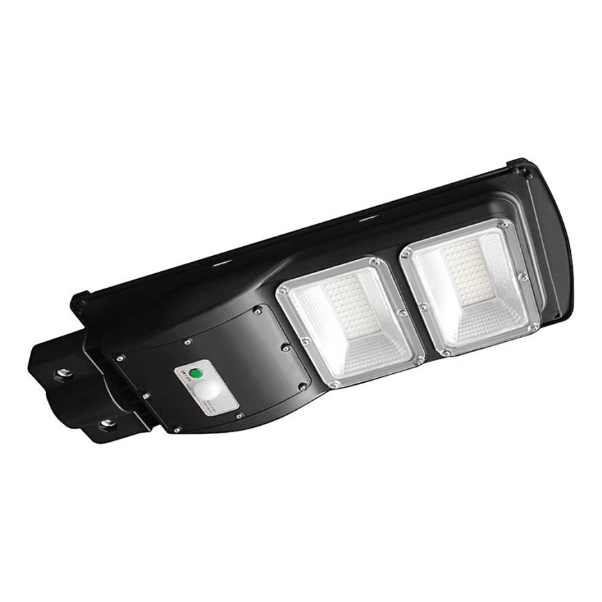 LED Prigušiva solarna ulična svjetiljka sa senzorom pokreta i dana/noći LED/8W/3,2V 6000K IP65 9000 mAh crna + daljinski upravljač