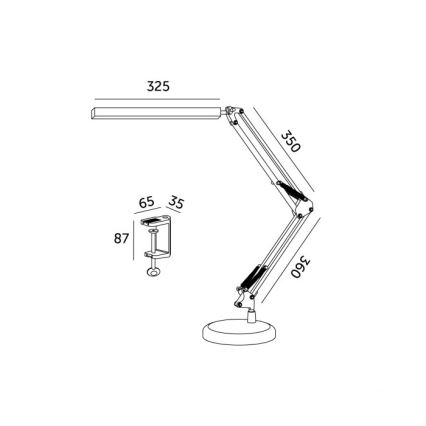 LED Prigušiva stolna lampa 2u1 USB TENUIX LED/14W/5V 3000-6000K bijela
