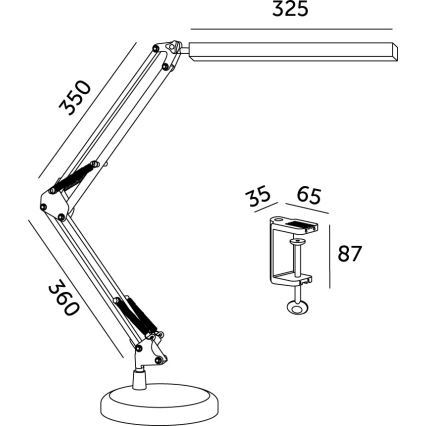 LED Prigušiva stolna lampa 2u1 USB TENUIX LED/14W/5V 3000-6000K