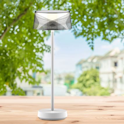 LED Prigušiva dodirna vanjska stolna lampa CASABLANCA LED/3,4W/5V USB 3600 mAh IP44 bijela