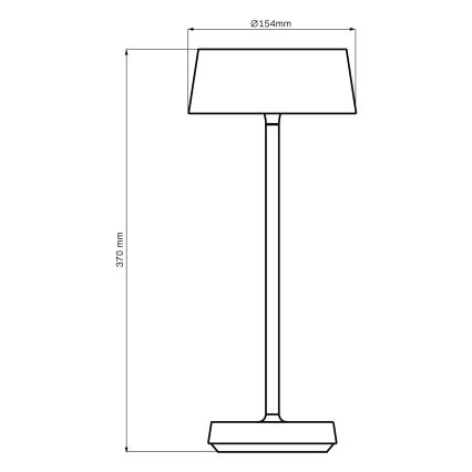 LED Prigušiva dodirna vanjska stolna lampa CASABLANCA LED/3,4W/5V USB 3600 mAh IP44 crna