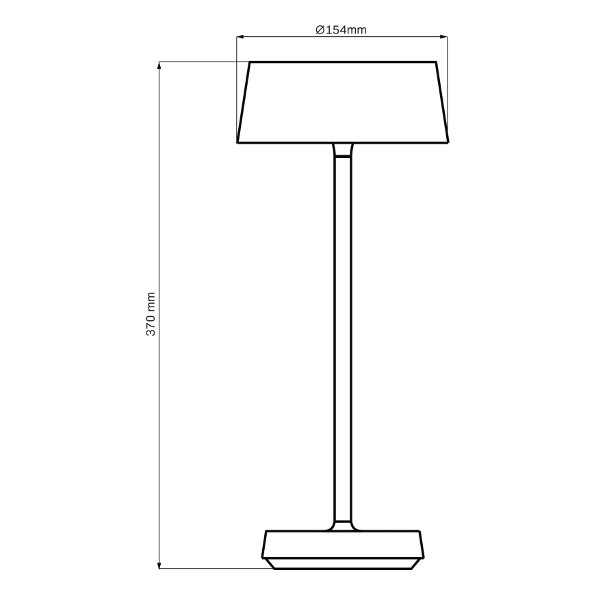 LED Prigušiva dodirna vanjska stolna lampa CASABLANCA LED/3,4W/5V USB 3600 mAh IP44 crna