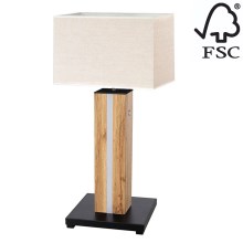 LED Prigušiva stolna lampa FLAME 1xE27/40W+ LED/4,6W/230V 56,5 cm hrast – FSC certificirano