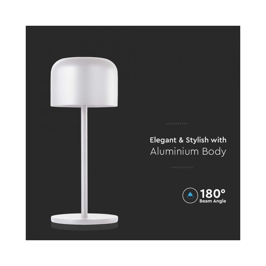 LED Prigušiva punjiva stolna lampa na dodir LED/1,5W/5V 2700-5700K IP54 2200 mAh bijela
