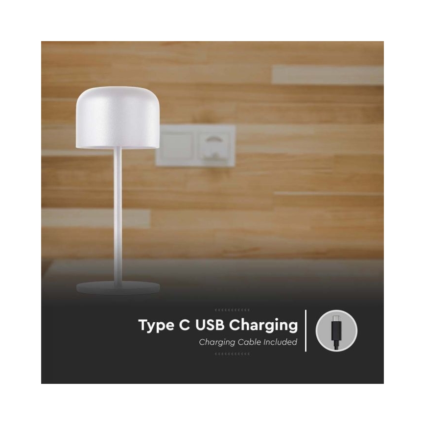 LED Prigušiva punjiva stolna lampa na dodir LED/1,5W/5V 2700-5700K IP54 2200 mAh bijela