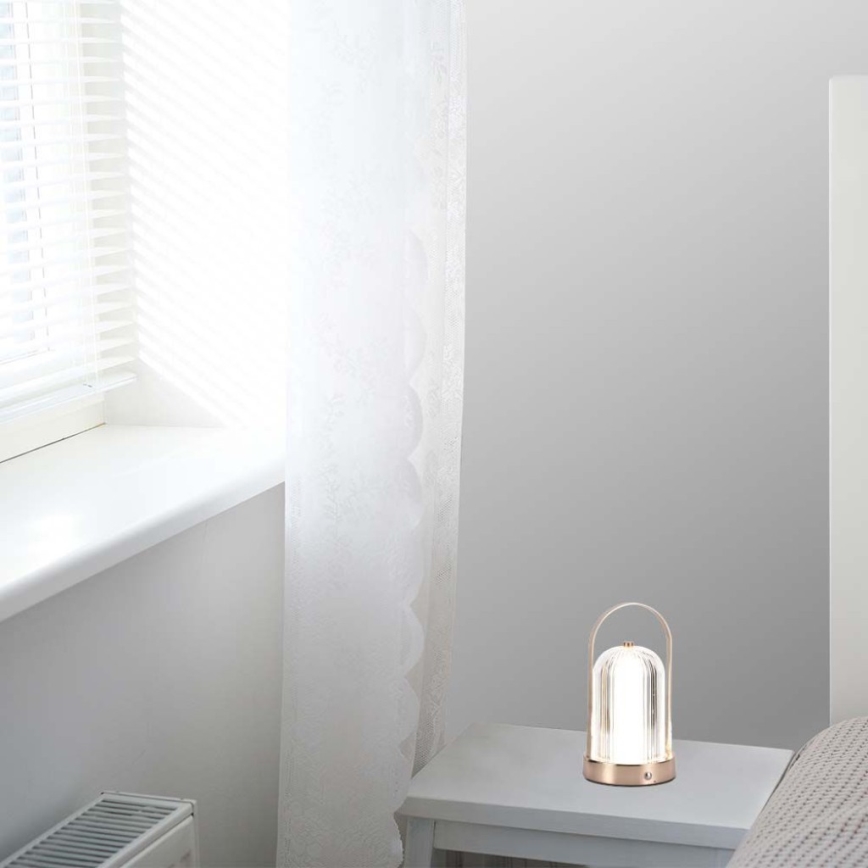 LED Prigušiva punjiva stolna lampa na dodir LED/1W/5V 3000-6000K 1800 mAh bakar