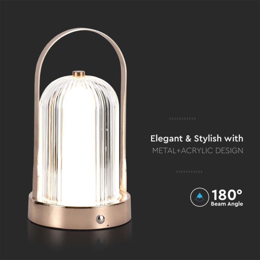 LED Prigušiva punjiva stolna lampa na dodir LED/1W/5V 3000-6000K 1800 mAh bakar