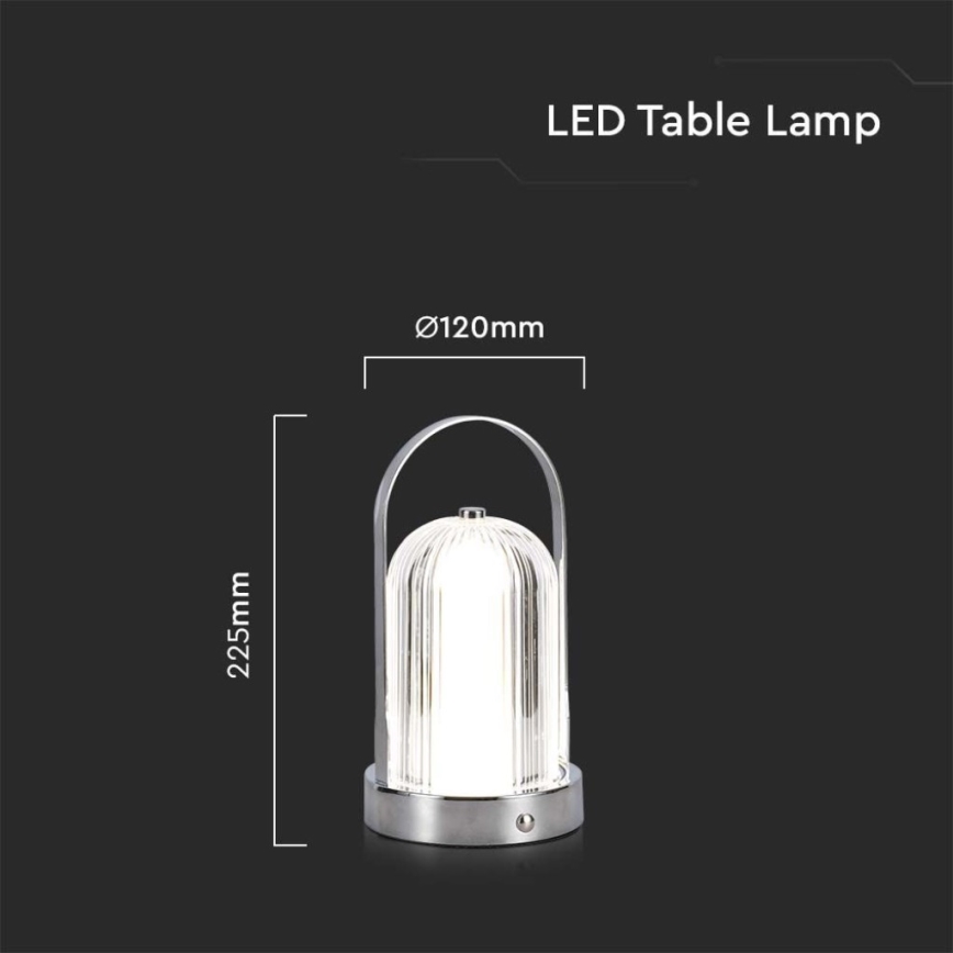 LED Prigušiva punjiva stolna lampa na dodir LED/1W/5V 3000-6000K 1800 mAh mat krom