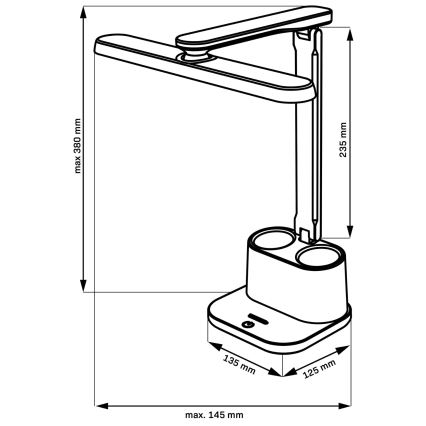 LED Prigušiva stolna lampa na dodir BARI LED/6W/230V bijela