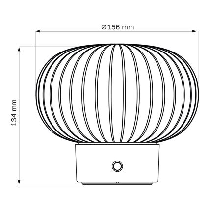 LED Prigušiva stolna lampa na dodir LATTE LED/1,8W/5V USB 2000 mAh mat krom/bijela