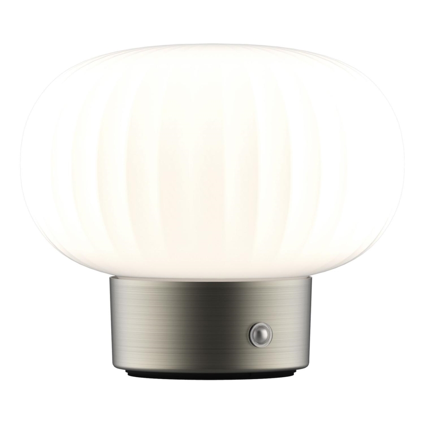 LED Prigušiva stolna lampa na dodir LATTE LED/1,8W/5V USB 2000 mAh mat krom/bijela