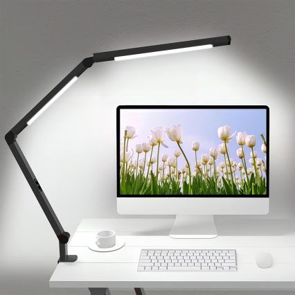 LED Prigušiva dodirna fleksibilna stolna lampa POINTIQ LED/12W/230V 3000/4000/5000/6500K CRI 92 crna