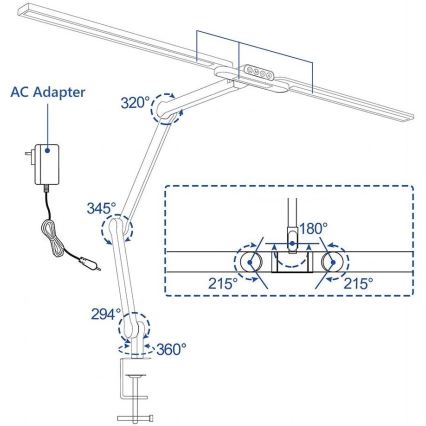 LED Prigušiva dodirna fleksibilna stolna lampa POINTIQ LED/24W/230V 3000-6500K CRI 92 crna