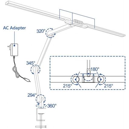 LED Prigušiva dodirna fleksibilna stolna lampa LED/24W/230V 3000-6500K CRI 92 crna