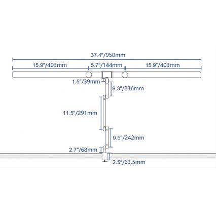 LED Prigušiva dodirna fleksibilna stolna lampa POINTIQ LED/24W/230V 3000-6500K CRI 92 crna
