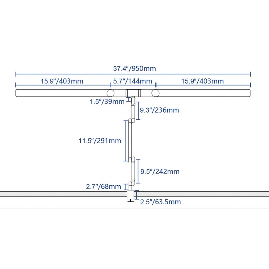 LED Prigušiva dodirna fleksibilna stolna lampa POINTIQ LED/24W/230V 3000-6500K CRI 92 crna