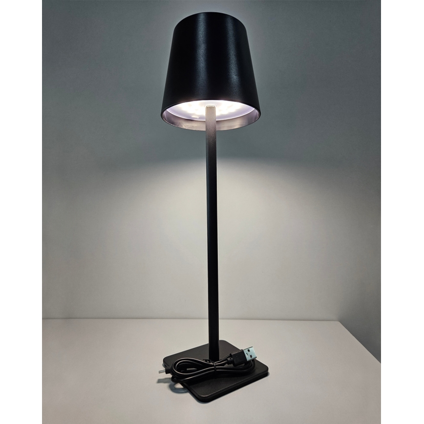 LED Prigušiva stolna lampa na dodir LED/5W/5V USB 1200 mAh crna
