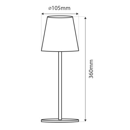 LED Prigušiva stolna lampa na dodir LED/5W/5V USB 1200 mAh crna