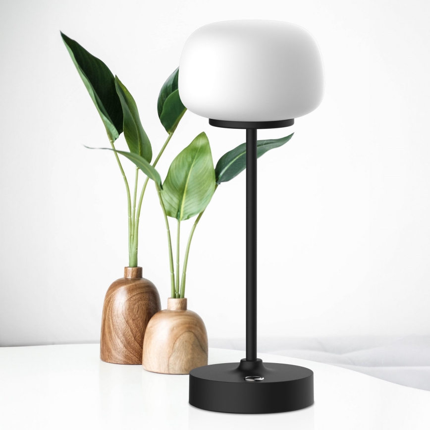LED Prigušiva stolna lampa na dodir RIMINI LED/2W/5V USB 2000 mAh crna/bijela