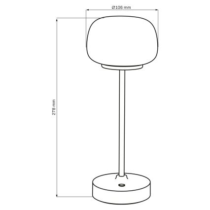 LED Prigušiva stolna lampa na dodir RIMINI LED/2W/5V USB 2000 mAh crna/bijela
