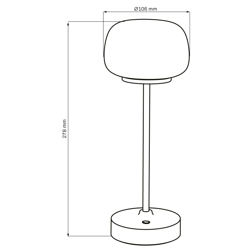 LED Prigušiva stolna lampa na dodir RIMINI LED/2W/5V USB 2000 mAh crna/bijela