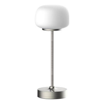 LED Prigušiva stolna lampa na dodir RIMINI LED/2W/5V USB 2000 mAh mat krom/bijela