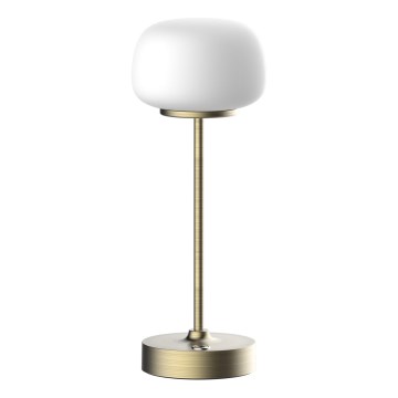 LED Prigušiva stolna lampa na dodir RIMINI LED/2W/5V USB 2000 mAh zlatna/bijela