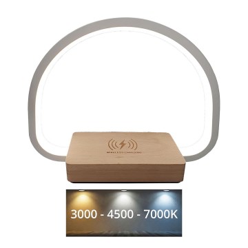 LED Prigušiva stolna lampa na dodir s bežičnim punjenjem LED/10W/5V 3000/4500/7000K