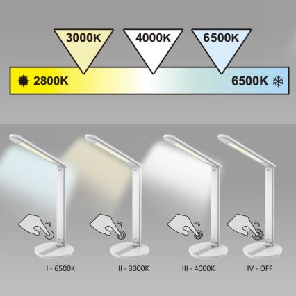 LED Prigušiva stolna lampa na dodir SERRA LED/8W/230V bijela