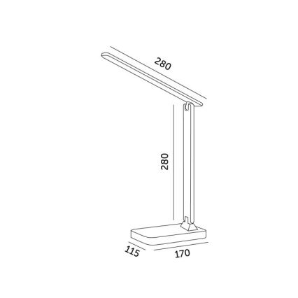 LED Prigušiva stolna lampa NOBLITE N LED/7W/230V 3000/4000/6500K crna