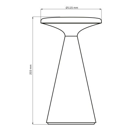 LED Prigušiva dodirna vanjska stolna lampa PAROS LED/1,8W/5V USB 1800 mAh IP44 crna