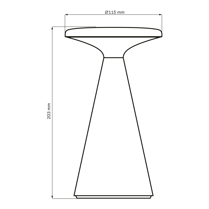 LED Prigušiva dodirna vanjska stolna lampa PAROS LED/1,8W/5V USB 1800 mAh IP44 crna