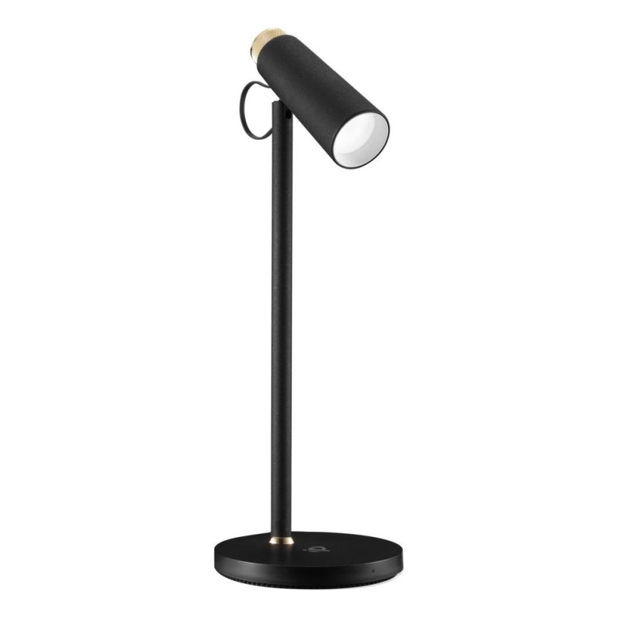 LED Prigušiva stolna lampa s bežičnim Qi punjenjem TIT LED/12W/230V crna