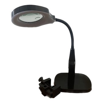 LED Prigušiva stolna lampa s bifokalnim povećalom LED/6W/230V 6000-7000K crna