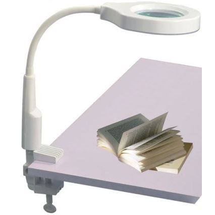 LED Prigušiva stolna lampa s bifokalnim povećalom LED/6W/230V 6000-7000K bijela