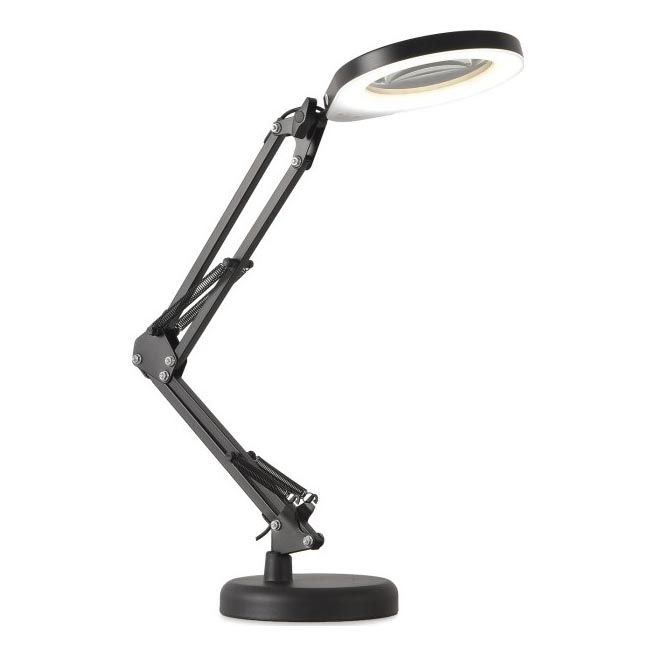 LED Prigušiva stolna lampa s povećalom 2u1 AURIQ LOUPE LED/10W/5V 3000/4000/6500K crna