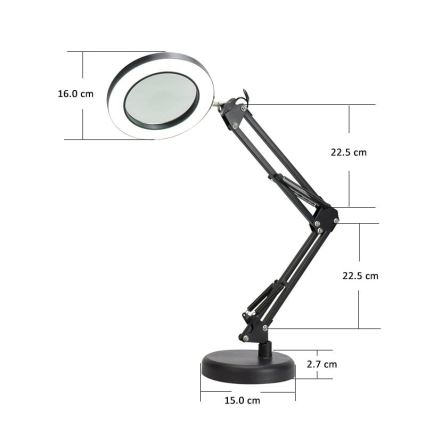 LED Prigušiva stolna lampa s povećalom LED/10W/230V 3000/4500/6000K