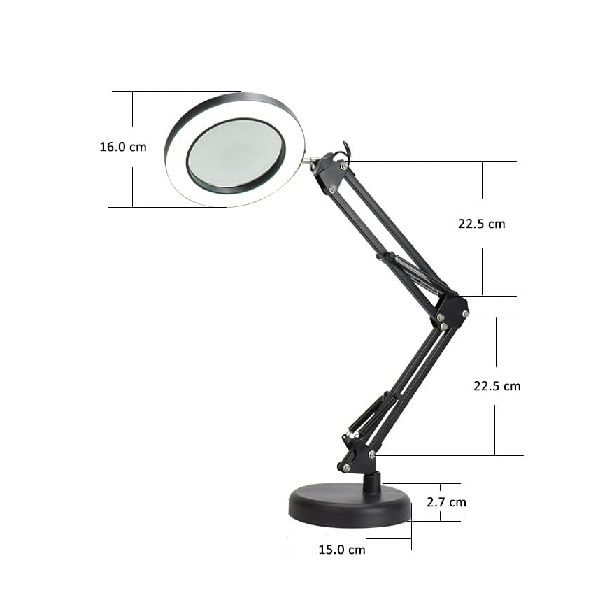 LED Prigušiva stolna lampa s povećalom LED/10W/230V 3000/4500/6000K