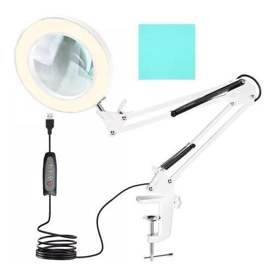 LED Prigušiva stolna lampa s povećalom LED/6W/5V 3000K/4000K/6000K bijela