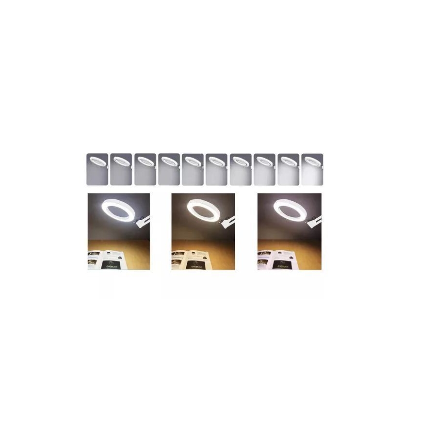 LED Prigušiva stolna lampa s povećalom LED/6W/5V 3000K/4000K/6000K bijela